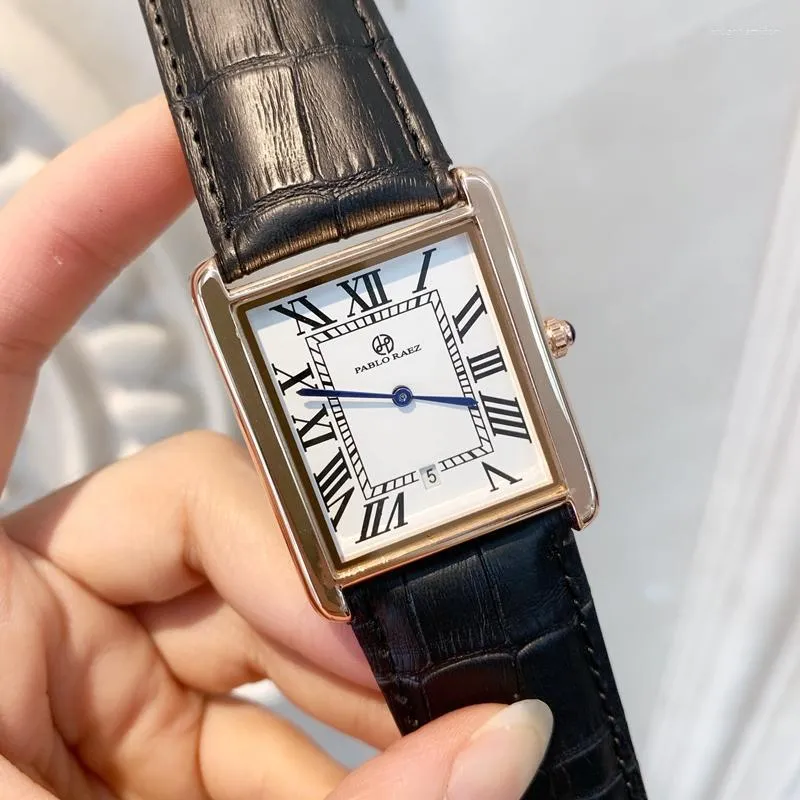 Wristwatches PABLO RAEZ Fashion Quartz Men Clock Luxury Leather Sport High Quality Women Wristwatch Casual Unisex Lovers Watch Gifts