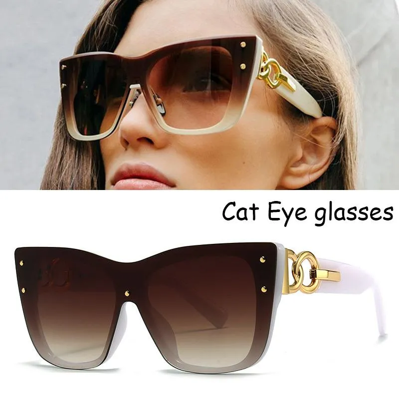 Zonnebrillen mode oversized cat eye dames merk ontwerper retro zonnebril piloot zonnebril vrouwelijke UV400 lens brillen brillen