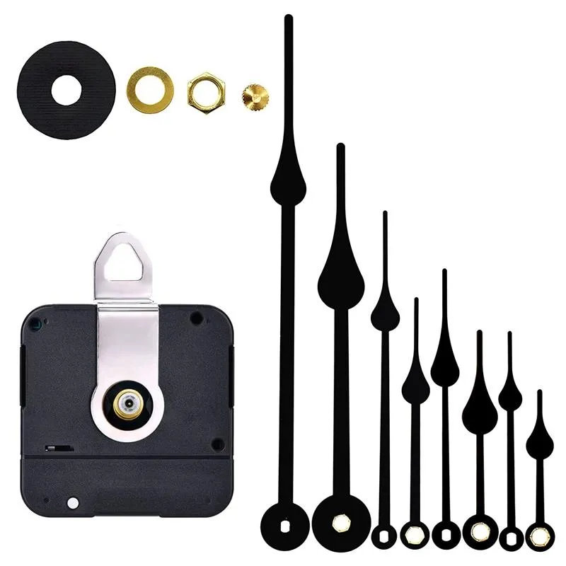 Kits d'outils de réparation Mécanisme de mouvement à quartz à couple élevé avec arbre long de 31 mm avec 4 paires de mains Kit de réparation de pièces d'horloge murale DIYRepa