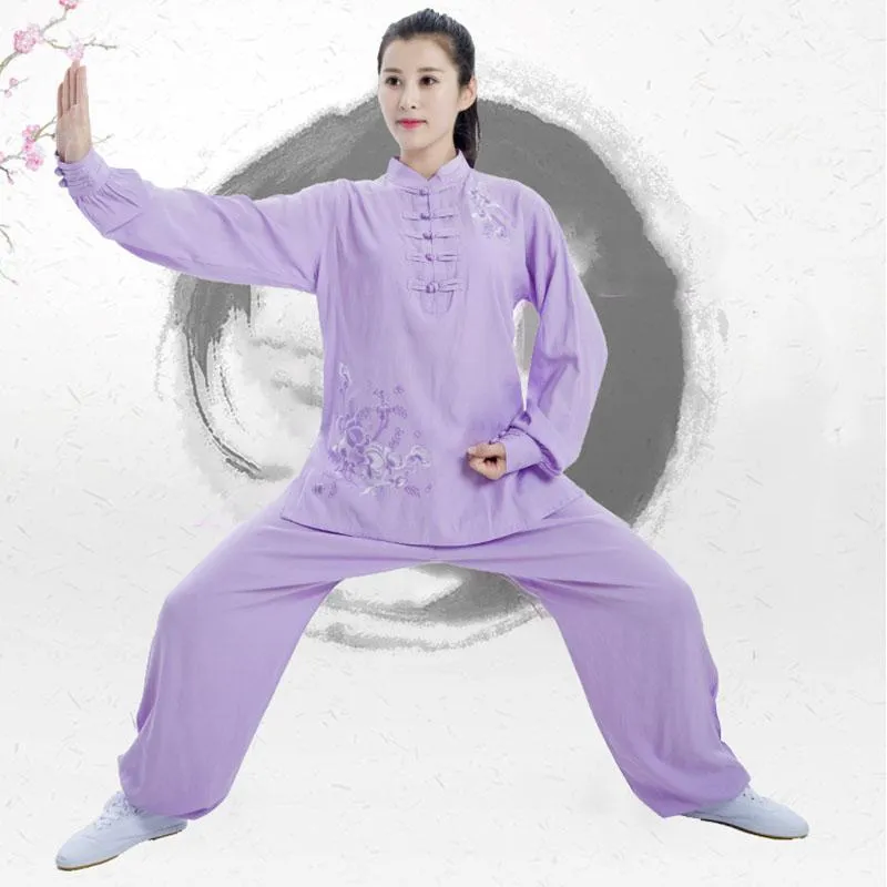 Vêtements ethniques Femmes Hommes Lin chinois traditionnel Wushu Tai Chi Costume d'exercice KungFu Art Martial Uniforme Costume Tenues