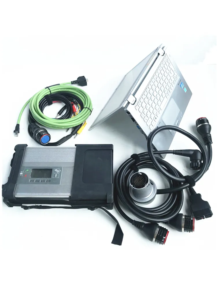 Strumento diagnostico wifi star MB SD Connect C5 Compact 5 con HDD/SSD V2023.12 HHT-WIS-DTS-XENnTRY nel set completo di laptop usati CF-AX2 i5 8G