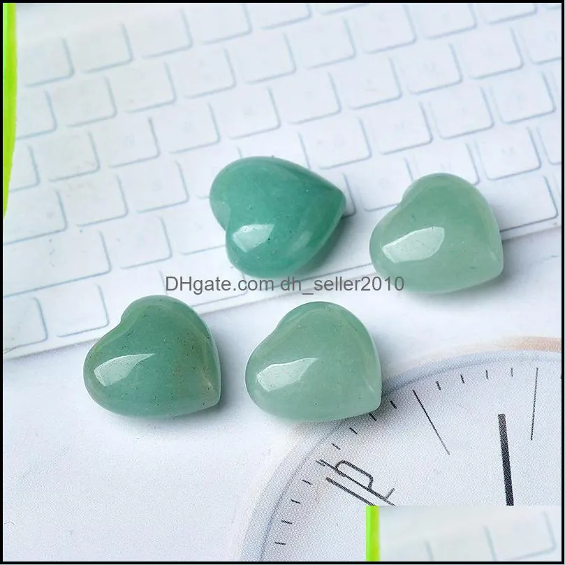 random color mini 15mm love heart statue natural stone carving home decoration crystal polishing dhseller2010