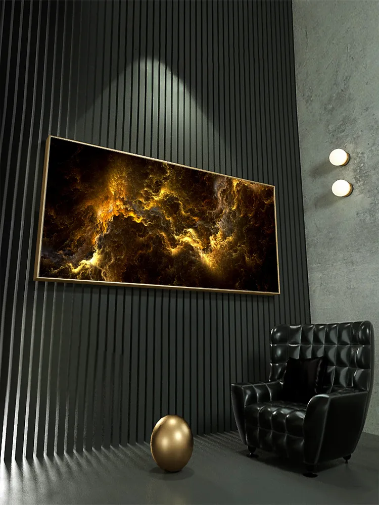 Modern Nordic Golden Canvas The Range Wall Art Abstract Poster And