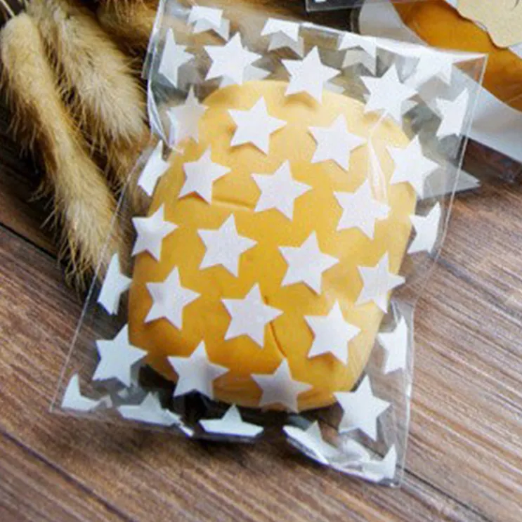 Bread Cupcake Wholesale Cookie Christmas Party Gift Wrap Printed Plastic Påsar för handgjorda bageri livsmedelsbutiker 50st/pack 8x10 3cm