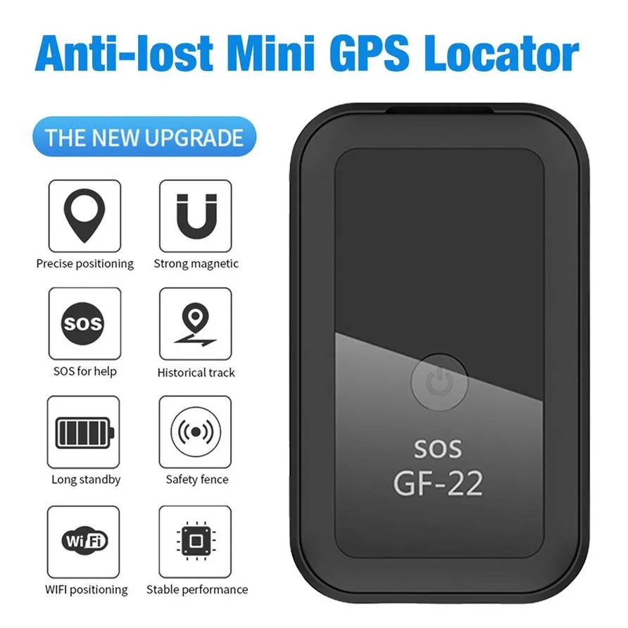 Mini Car GPS Tracker GF22 Localizador de camiones de vehículos en tiempo real Dispositivo anti-perdición de registro Anti