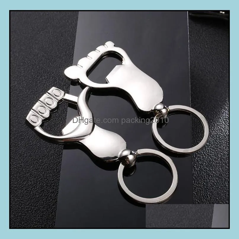 dhl silver thumb hand metal keychain key ring beer bottle opener wedding gift kitchen bar tools sn2292