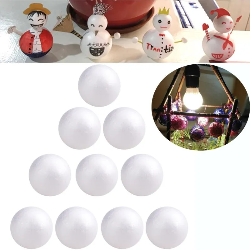 الحفلات زخرفة كرات عيد الميلاد Styro Craft Polystyrene Tree White DIY Round Crafts Fors for Ollaments Art Floralparty