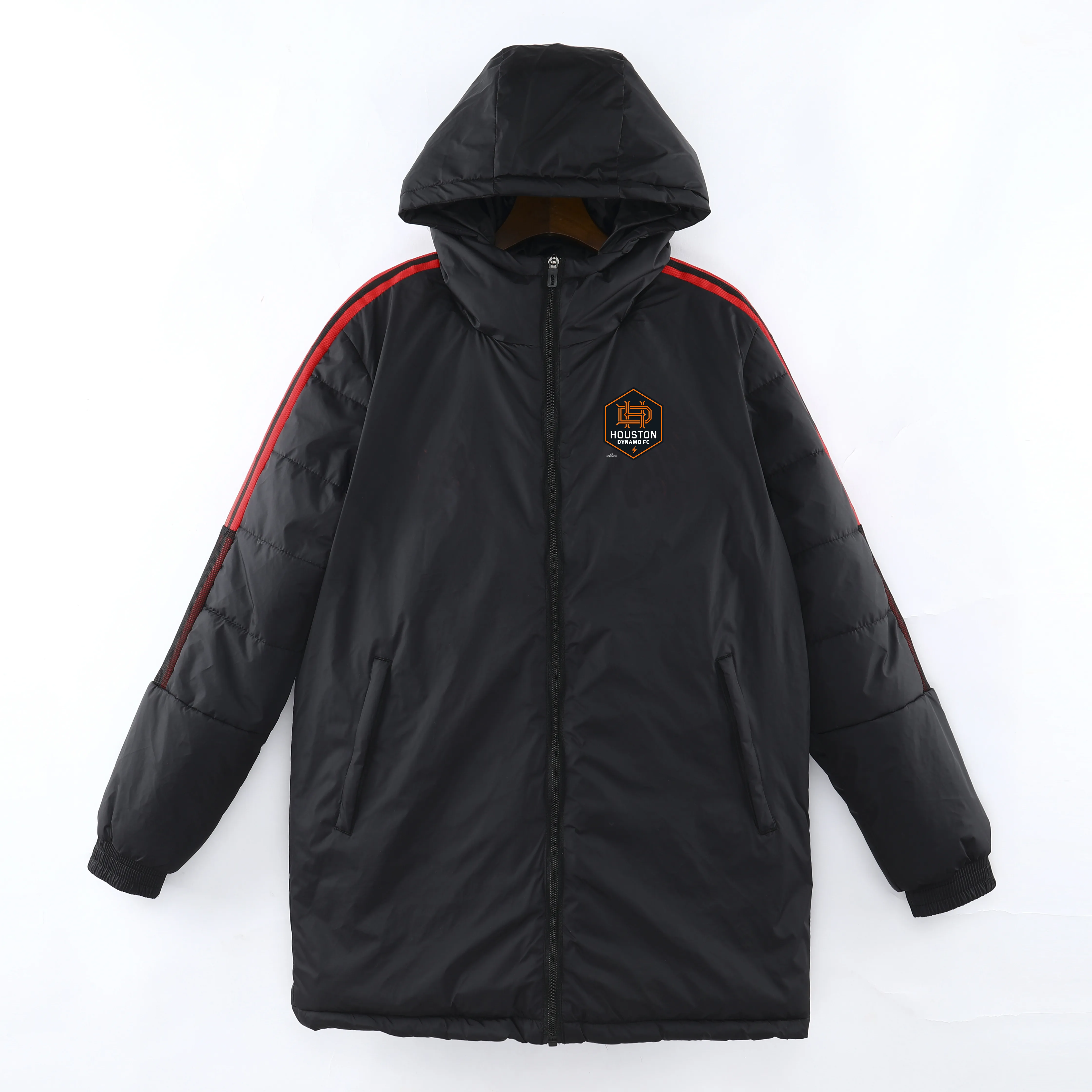 22-23 Houston Dynamo's Men's Down Winter Leisure Sport Kurtka Sportowa odzież z długim rękawem płaszcz mody Outerwear Puffer Parkas Emblematy zespołu Dostosowane