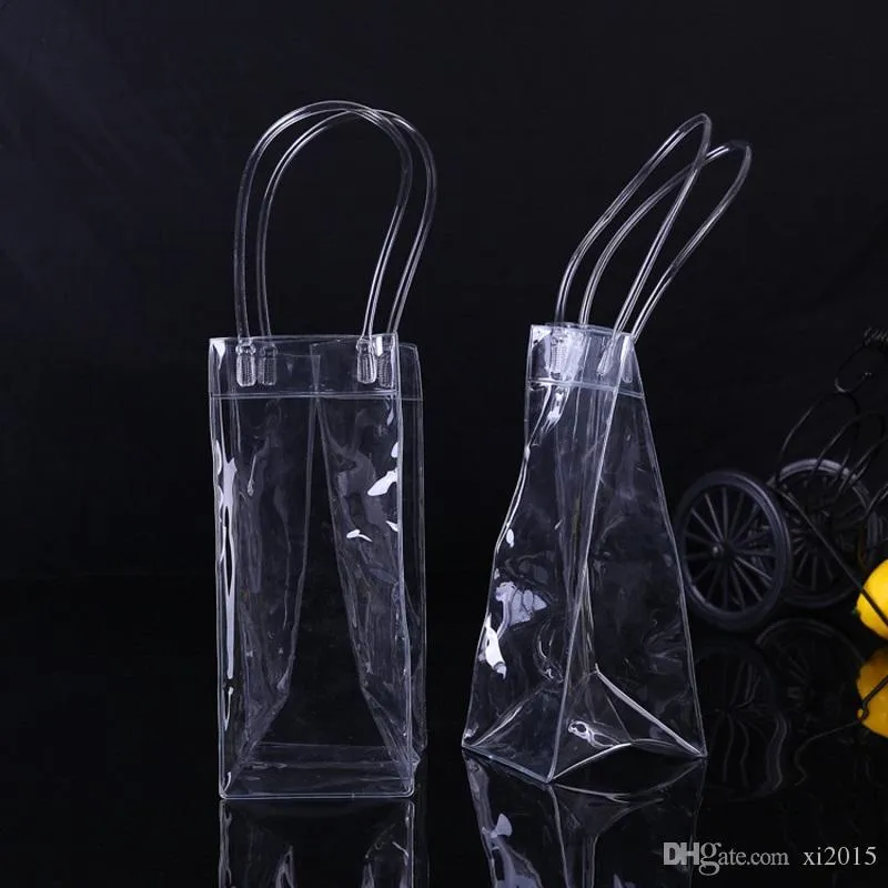 Clear Plastic Ice Wine Bag Single Wine Bottle Bag Food Container Drinking Storage Kitchen Accessories W9616