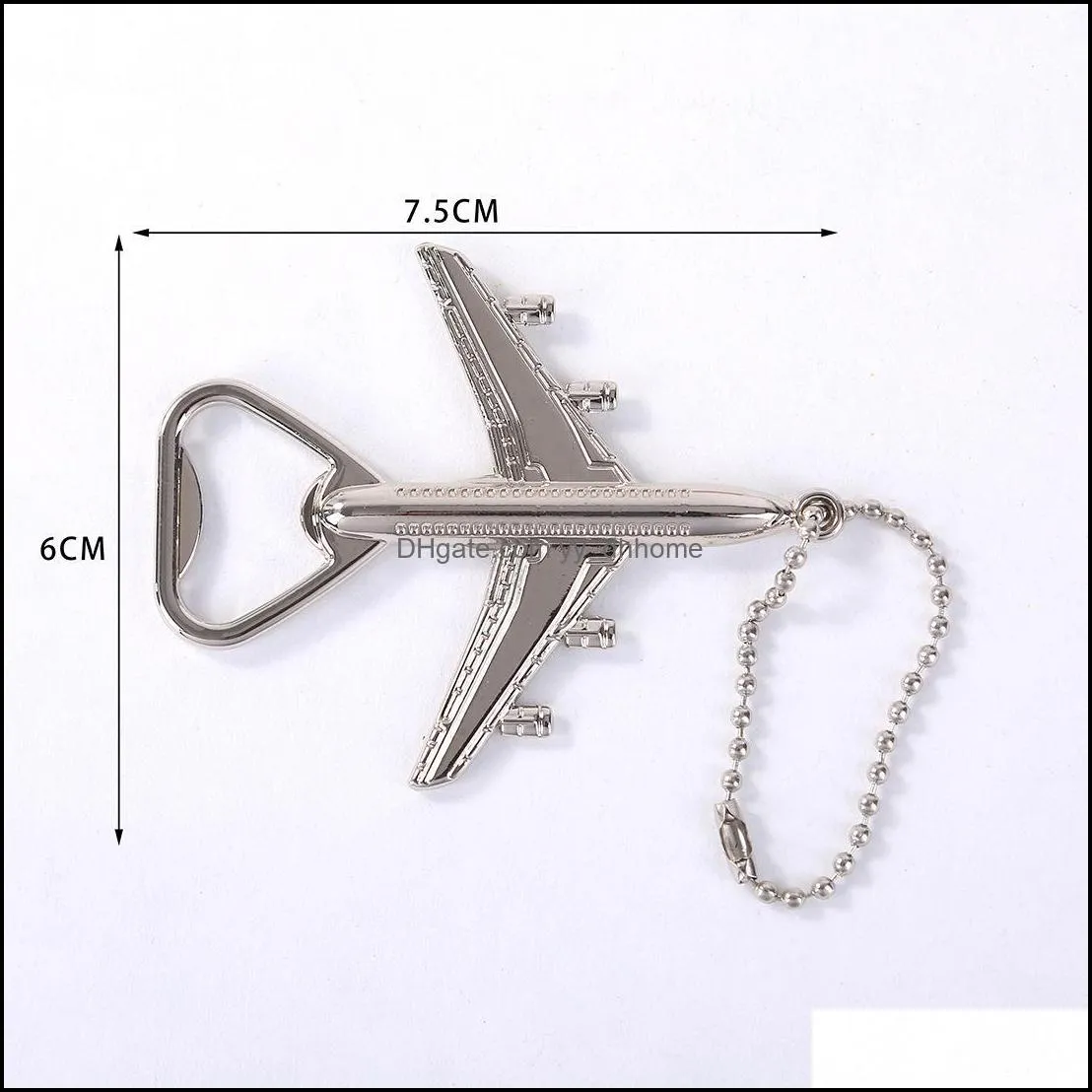 ups retro airplane beer bottle opener aircraft keychain alloy plane shape opener keyring wedding gift party favors kitchen tools