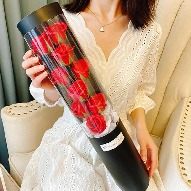 Декоративные цветы венки День Святого Валентина Роза подарочная коробка ведро цветочные мыльные розы Цветочные свадьба годовщина для подруги любовника