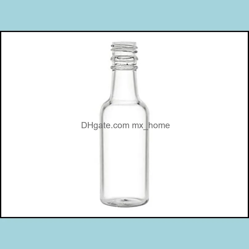 Mini Liquor Bottles 50ml Clear mini empty plastic Wine shot bottles (Black)