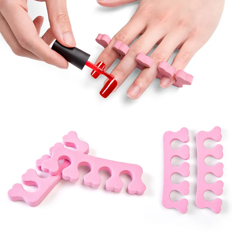 100 PCS Nail Art Toe Separador Separadores Separadores Separadores Separadores Gel Suave UV Polaco Uñas Salón Suministros Pedicura Herramientas de manicura