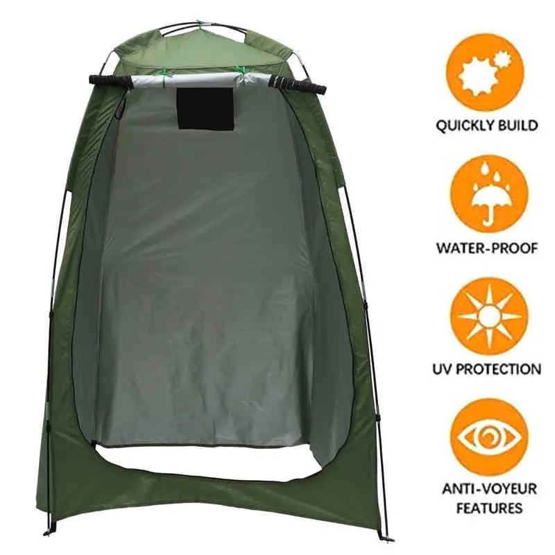 Portabel utomhusduschtält Camp Toalett Regnskydd för camping POP -UP PRIVACY Tält utomhusdressing Tält Easy Set Up H220419