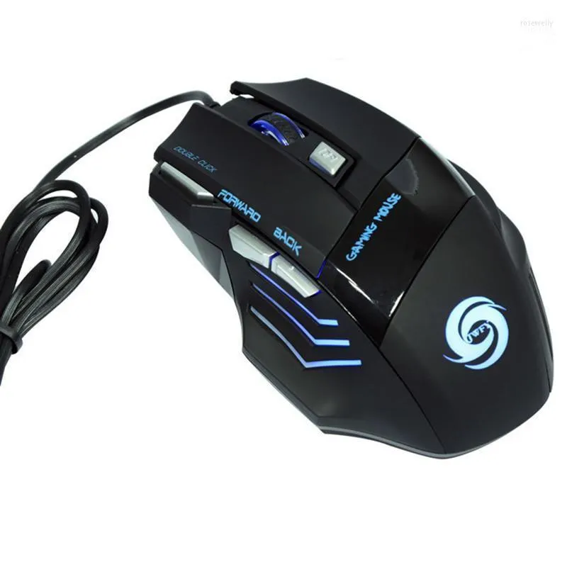 마우스 센테 시아 전문 유선 게임 마우스 7 버튼 2400dpi LED 광학 USB 게이머 컴퓨터 케이블 고품질 1 Rose22