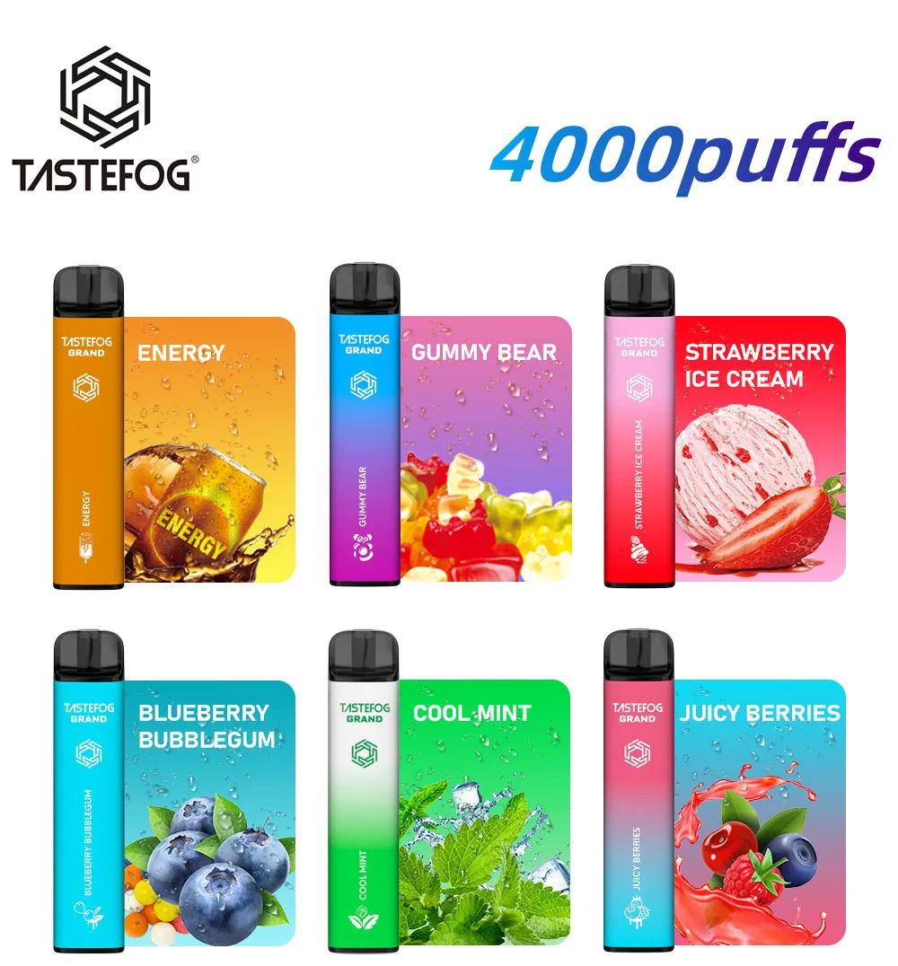 QK Tastefog 2022 Mesh Coil Vape Rechargeable E-Cigarette-Starter-Kit Pod 4000 Puffs Plus Usine En Gros Nouvelle Arrivée 100% Top Qualité