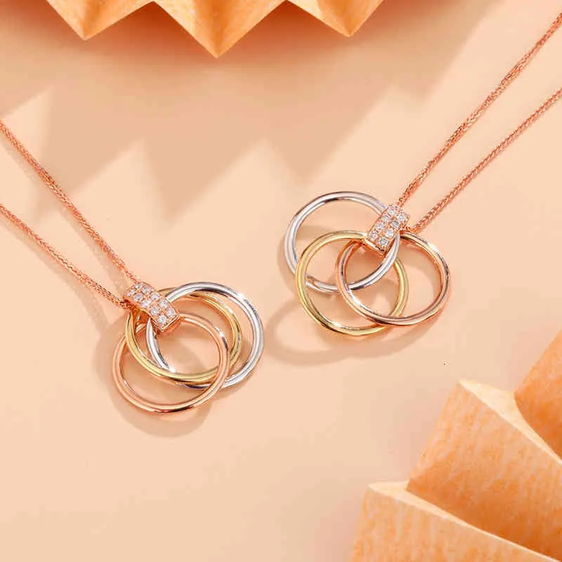 Rose Gold Ring Compatible Door Lock Bone Necklace With 18K Gold Inlaid