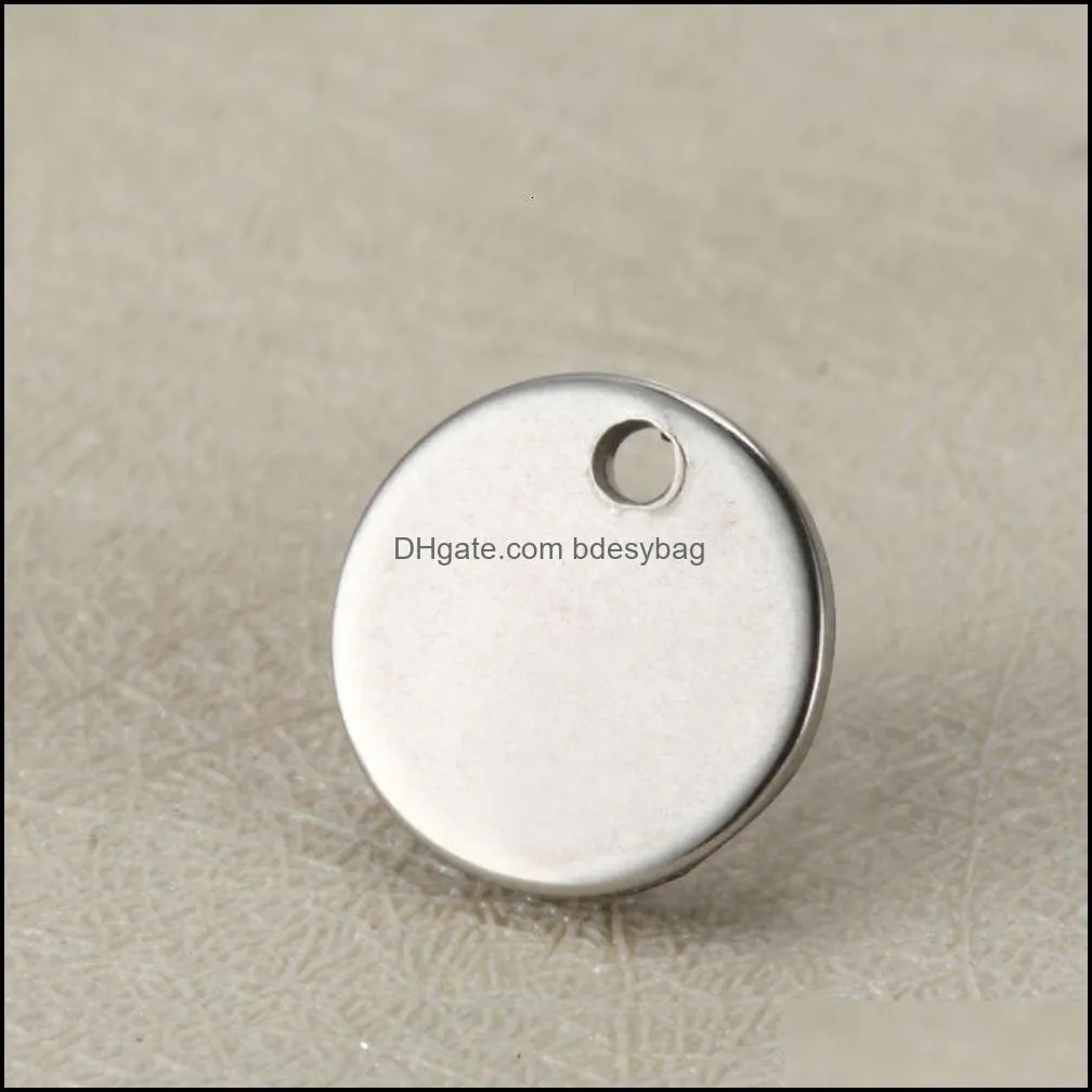 Mylonging charm Free engraving 50Pcs 10Mm mirror polished disc, Custom Tags, Gravable chaining tag, custom medal