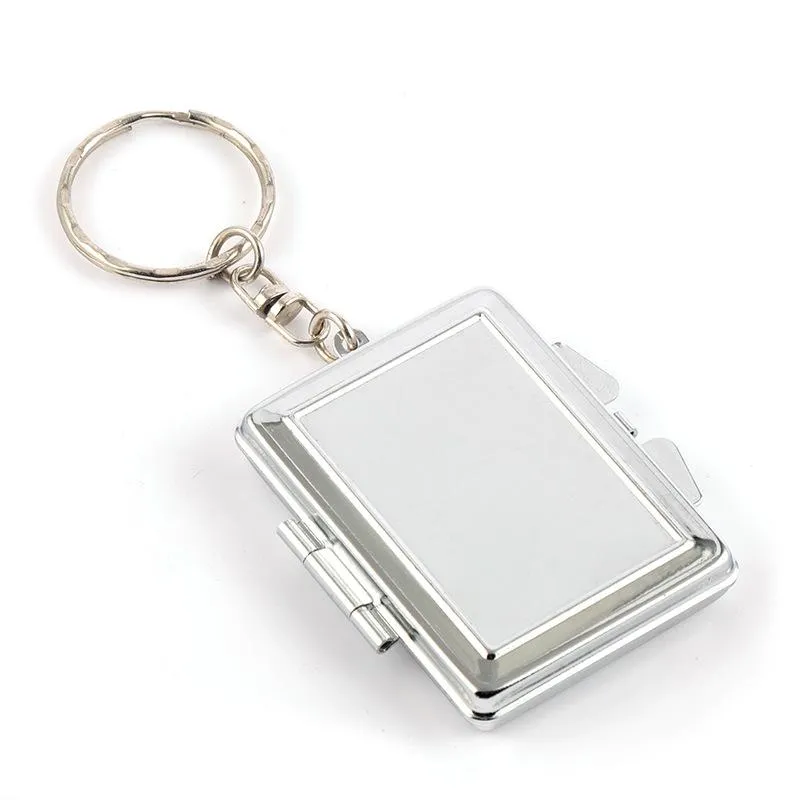 Portable Folding Mirror KeyChain Pocket Compact Makeup Cosmetic Mirror Key Ring