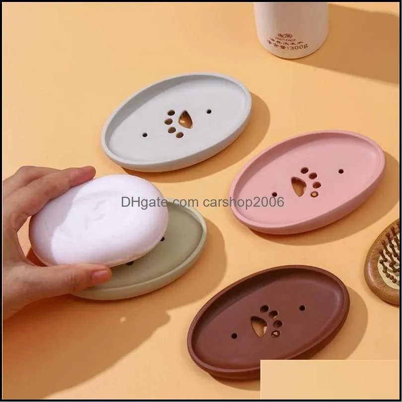 silicone soap dishes with brush clean shower room soaps holder multipurpose cute gift for women pae11282