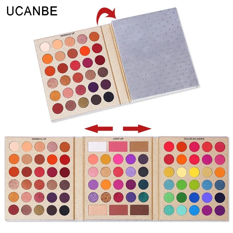 UCANBE 86 Colors Allpurpose Makeup Playbook Matte Shimmer Glitter Eyeshadow with Highlight Contour Blush Eye Face Cosmetics Set 220525