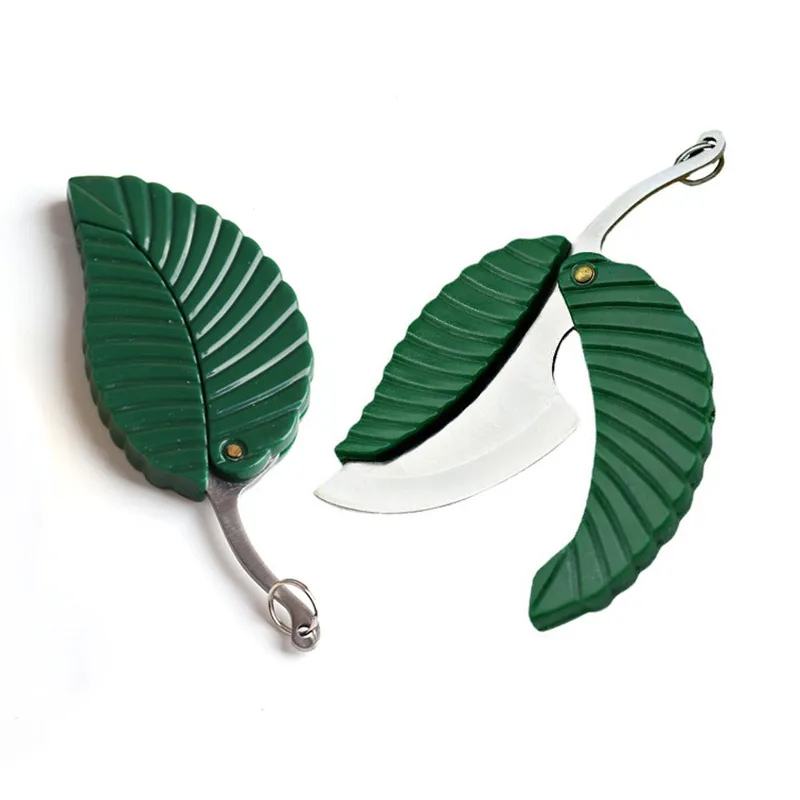 Mini Leaf Folding Knyckelknappen Pendant Portable Outdoor Camping Pocket Knives Survival Tools