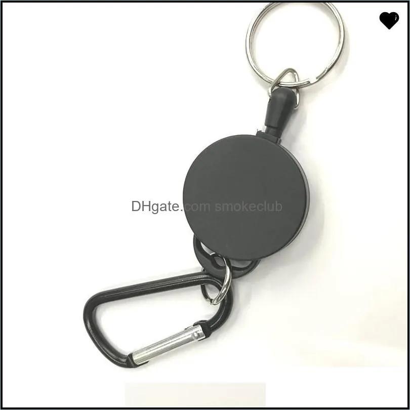 Household Sundries Retractable Keyring Extendable Metal Wire 60cm Keychain Clip Pull Key Ring Anti Lost ID Card Holder Key Chain 15 N2