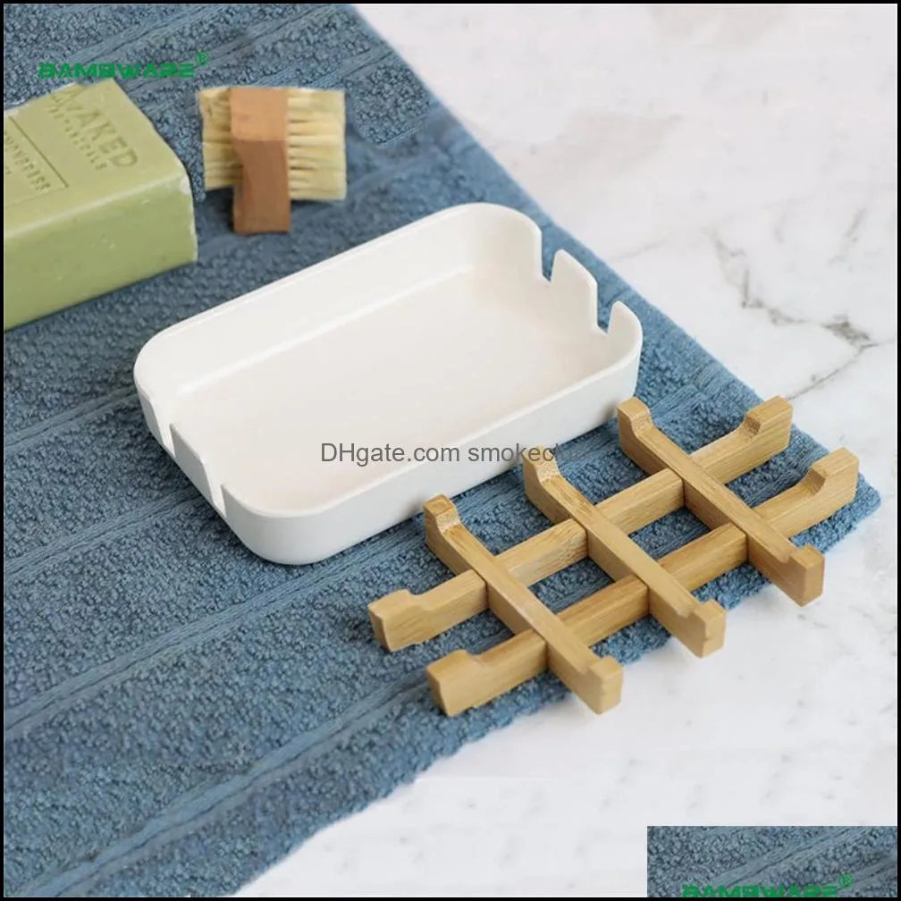 Factory Environmentally-Friendly Bamboo soap Holder Dish Rack Combination (Removable) for Kitchens, bathrooms, and bar Sinks RRA12396