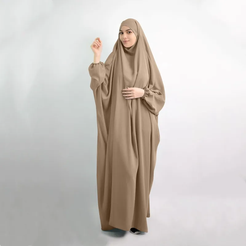 Ramadan Islam Prayer Dress Eid femme Abaya Khamar jilbeb muslim woman 1 piece Long Khimar Robe turkish women clothing Niqab 220607