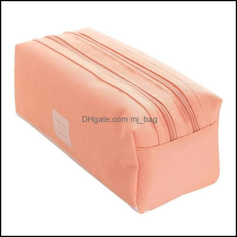 portable double layer pencil case with big capacity stationery organizer storage pencil pouch pae11245