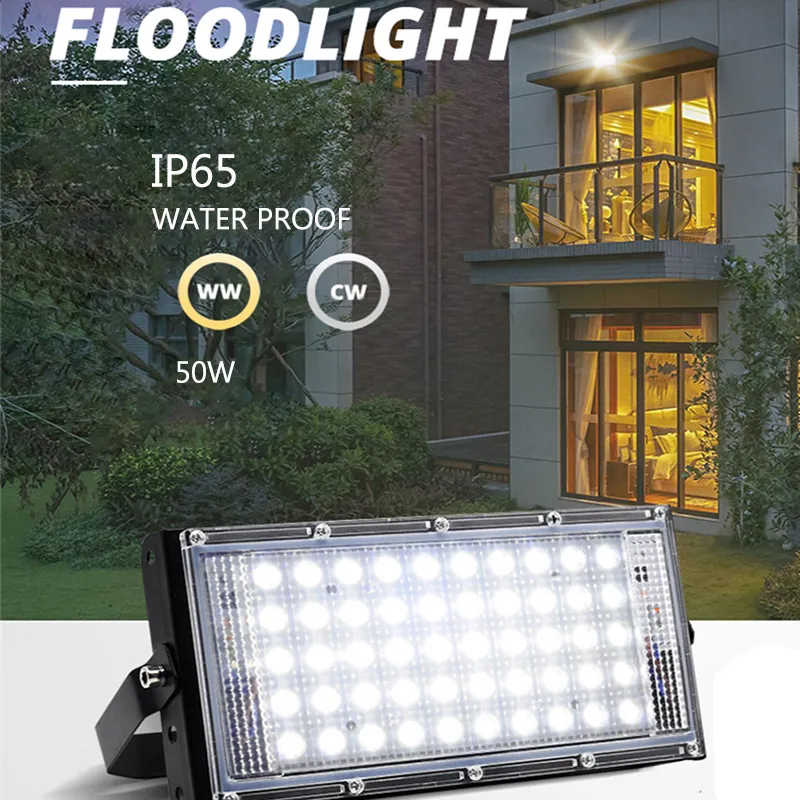 50W LED Floodlight IP65 Waterdichte AC 220V Outdoor Spotlight voor Garden Indoor Landscape Street