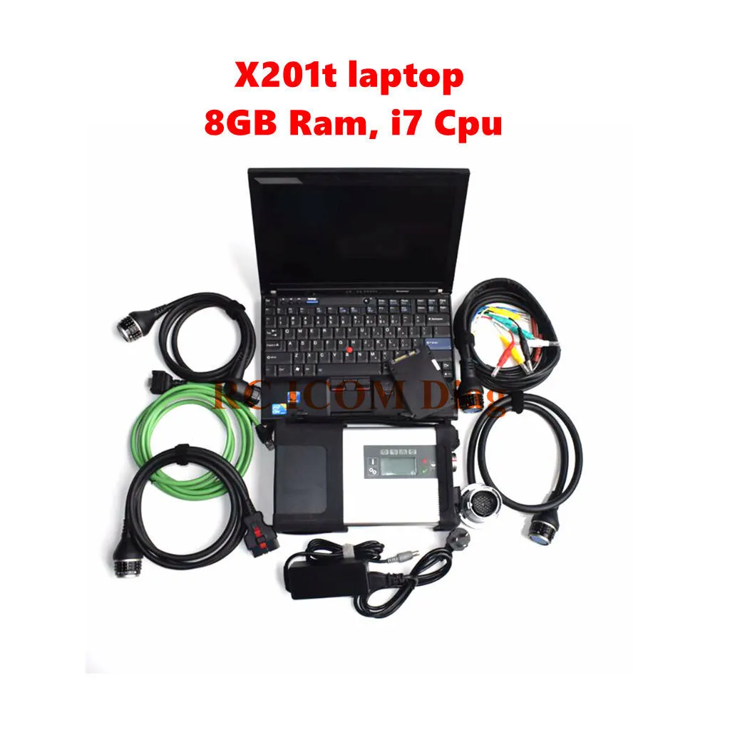 Top MB Star C5 Diagnostic Tool för SD Connect Compact 5 med V2023.12 HDD SSD i X201T 8G I7 Laptop Ready to Use