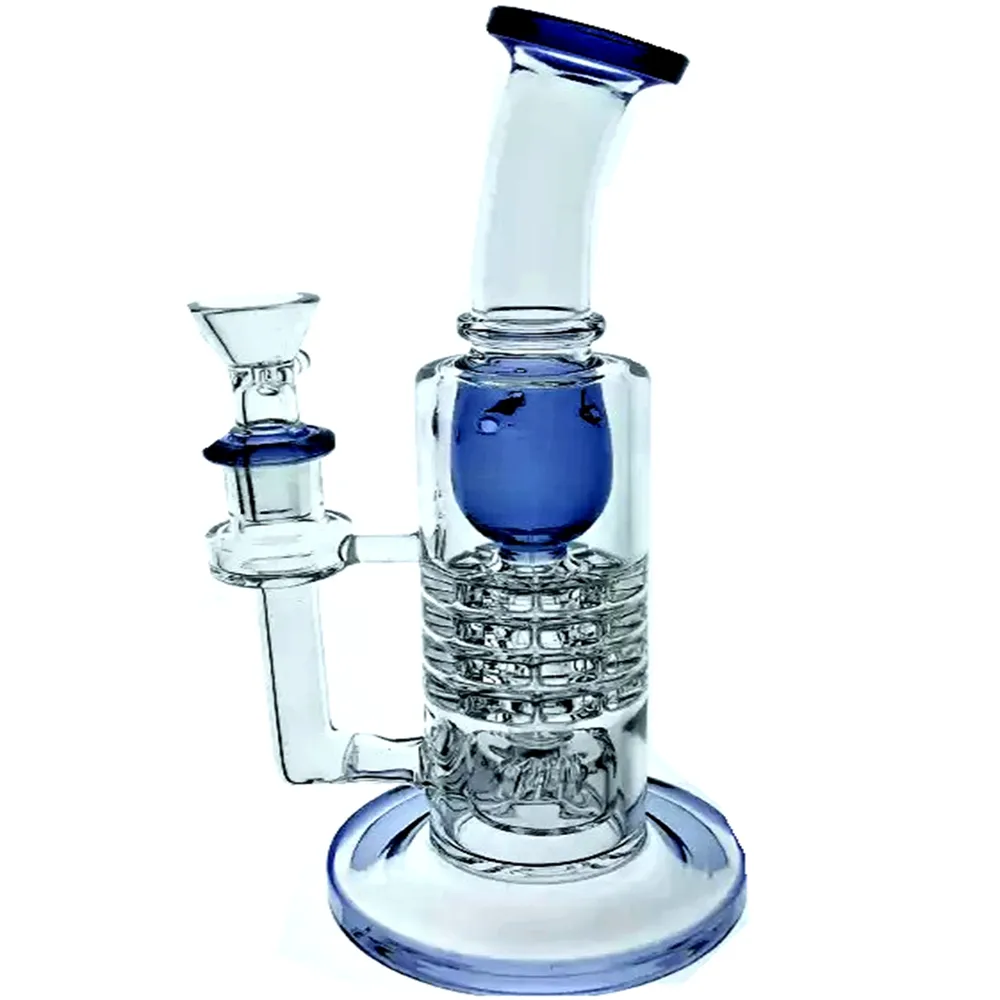 Klein glass hookahs incycler leisure bong oil rig dab rig real thick smoking water pipe 14.4mm joint quartz banger bowl bubbler optional