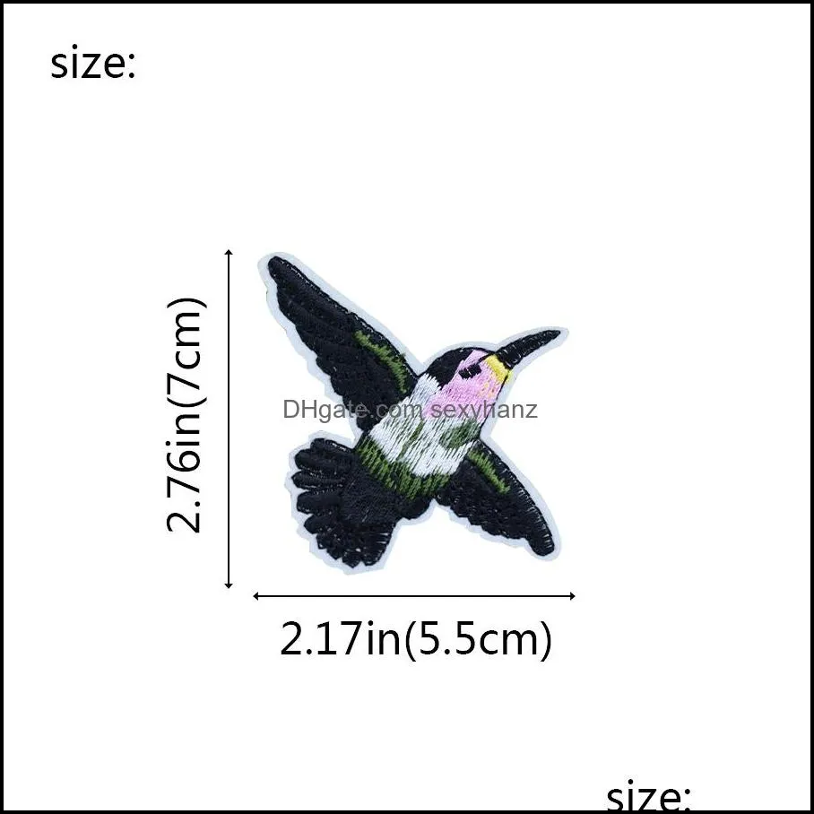 10pcs flying birdes for clothing bags iron on transfer applique for jeans sew on embroidery diy