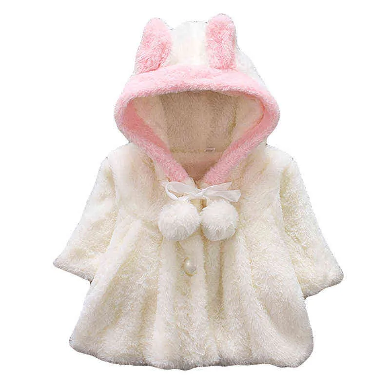 女の赤ちゃんフェイクファー冬の暖かいジャケット