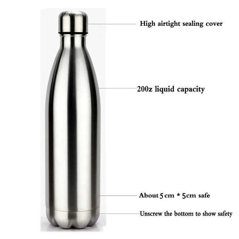 750 ملليلتر تحويل زجاجة المياه المحمولة زجاجة ماء سرية سراويل حبوب منع الحمل يمكن أن تختبئ بقعة آمنة بقعة للمال مكافأة حلقة مربع CX220413