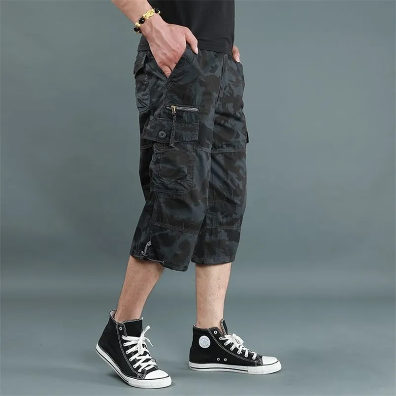 Last shorts män kamouflage sommar bomull casual korta byxor märke kläder bekväma camo 220621