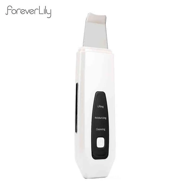 USB Ultrasonic Ion Skin Scrubber Deep Face Pore Cleaning Machine Ultraljud Ansiktsskalning Exfolierande enhet Ta bort Blackhead 220514