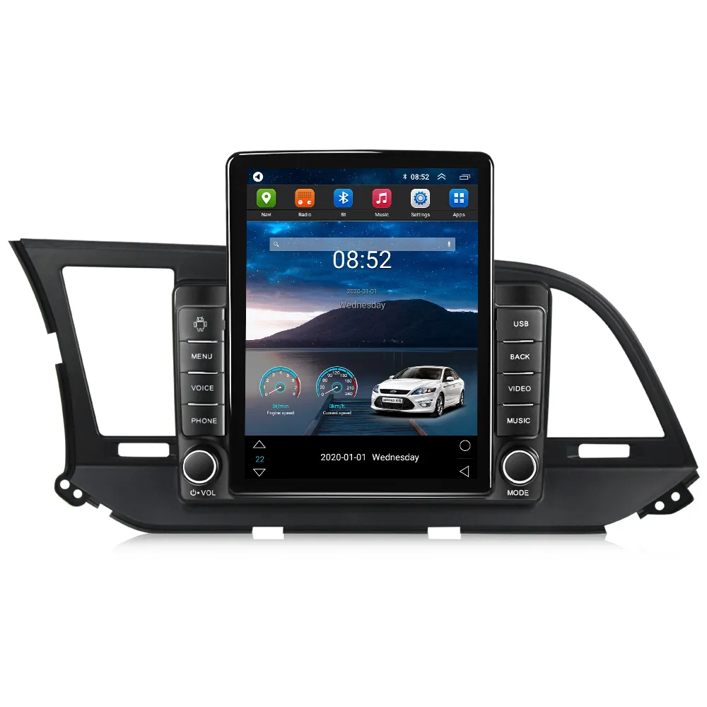 9 tum Android GPS-bilvideostereo för 2019-Hyundai Elantra Lhd med Aux Bluetooth Support Rearview Camera OBD II