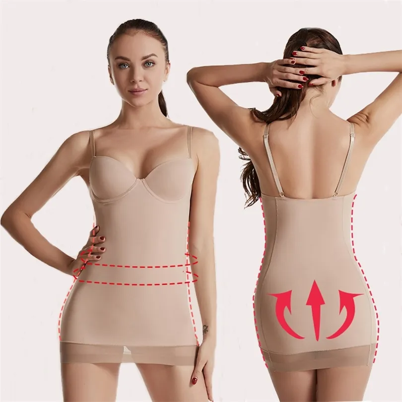 Vrouwen halve slipjes voor onder jurken hoge taille ondertakken naadloze rok buikregel body shaper butt lifter slanke ondergoed 220513