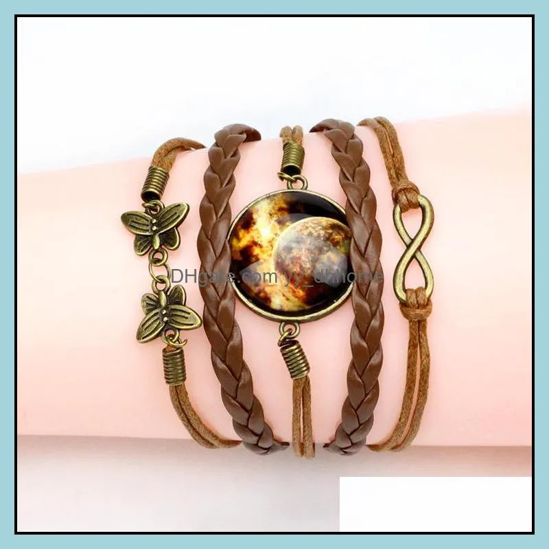 charm bracelet beautifully galaxy butterfly 8 shaped bangle cuff faux infinitely leather bracele yydhhome