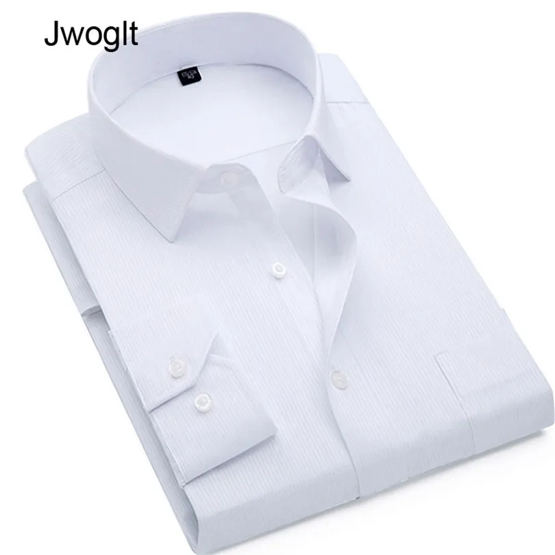 Chemise à manches longues décontractée pour hommes d'affaires de nouvelle mode Slim Fit classique rayé mâle travail social chemises habillées formelles 4XL 5XL 210412