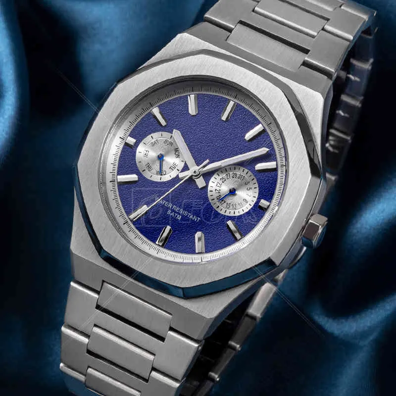 Cheap Famous Brand Stainls Steel Digner Man Luxury Cronografo da polso personalizzato Orologio Orologio Uomo Erkek Saat For Men