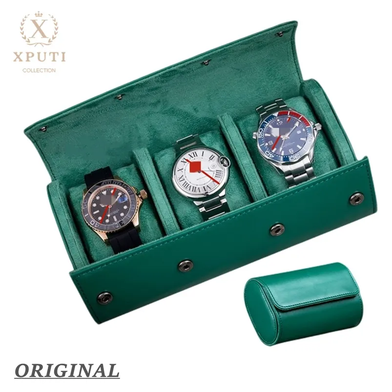 Luxe 3 slots Watch Roll Travel Case MicroFiber PU Leather Storage Organizer met innovatief geschenk voor mannen 220624