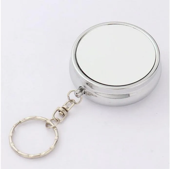 Creative Heat Transfer Ashtrays Keychain Pendant Outdoor MINI Portable Ashtray Sublimation Blank Keychains DIY Gift