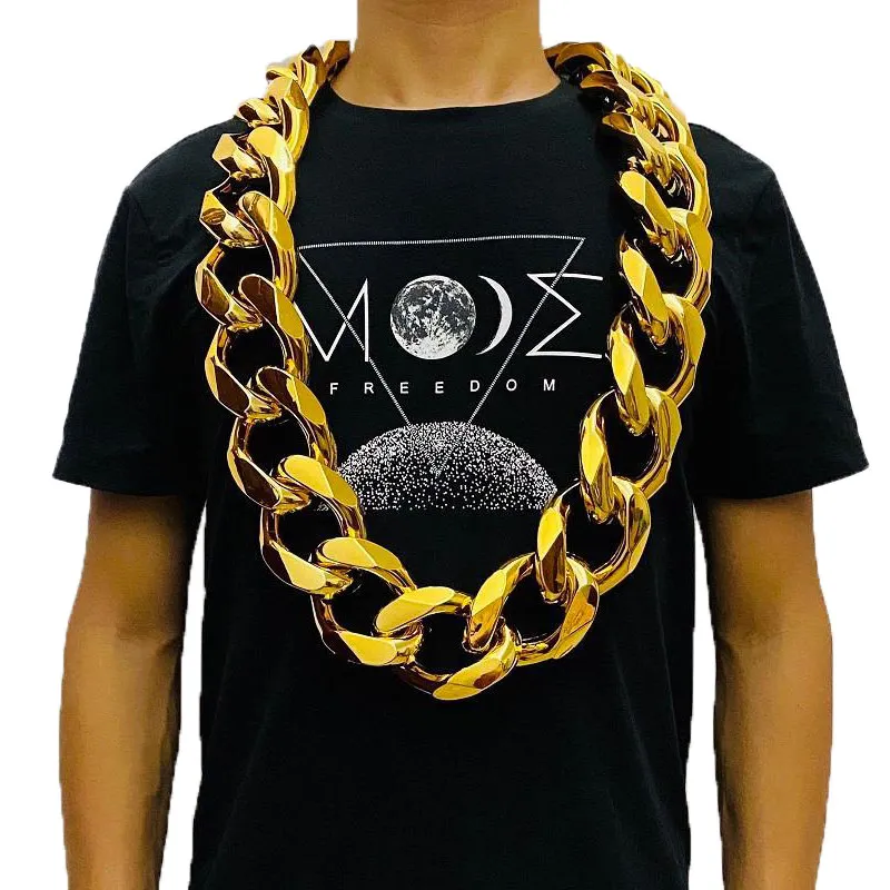 Chains Fake Big Gold Chain Men Domineering Hip-Hop Gothic Christmas Gift Plastic Performance Props Local Nouveau Riche Jewelry