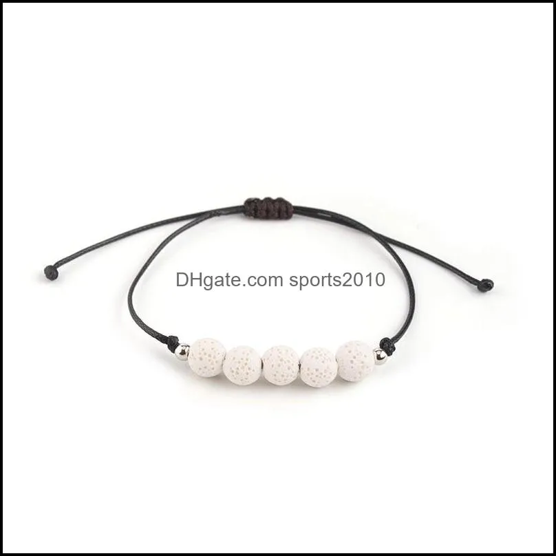 chakra colorful lava stone bead strand bracelet diy essential oil perfume diffuser rope braided lover friendship bracelets sports2010