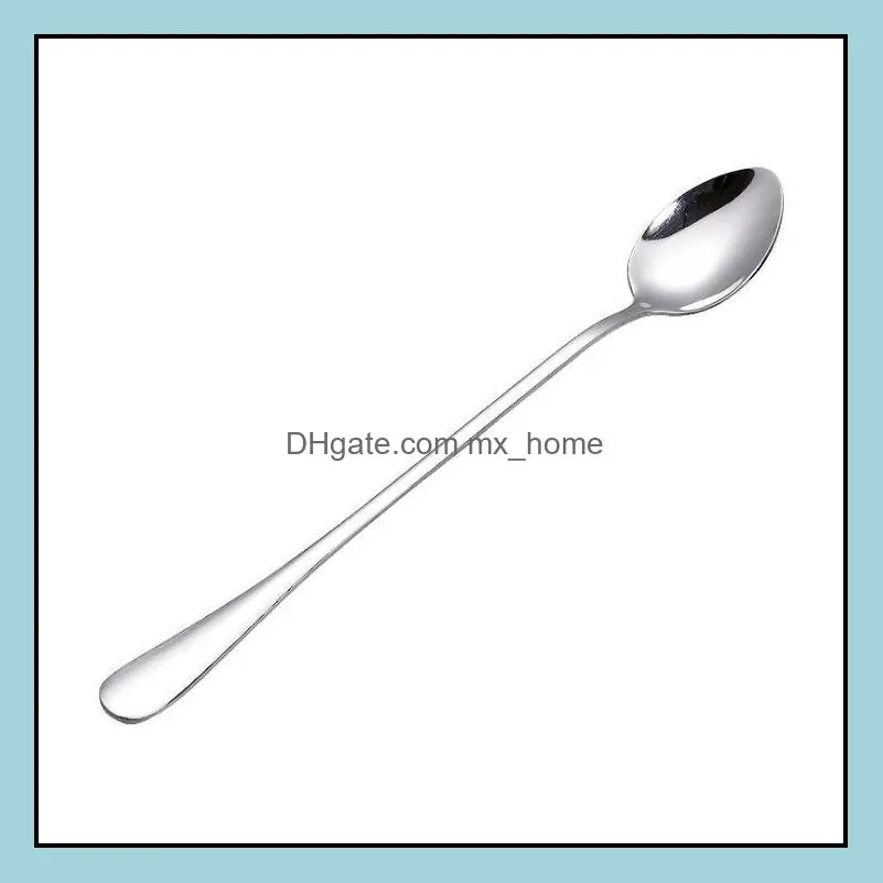 stainless steel long handle spoon coffee latte ice cream soda sundae cocktail scoops zwl252