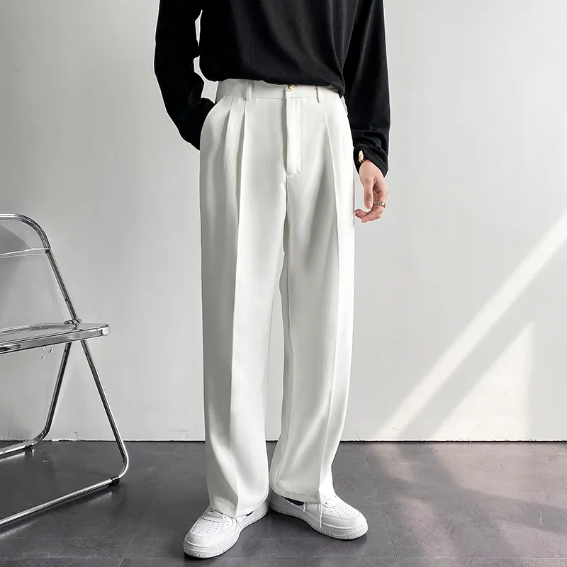Mens wide deals leg trousers