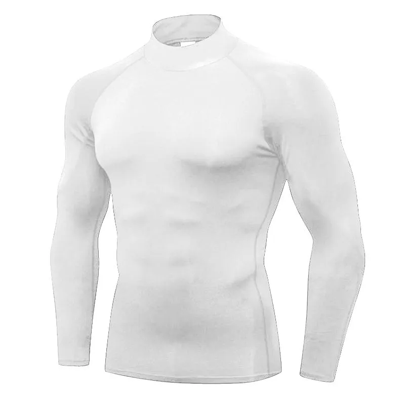Mens mock online turtleneck compression shirt